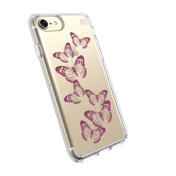 [BWF5-03] Speck Presidio Clear + Print | iPhone 7/8/SE 2020 – Butterflies Rose Gold