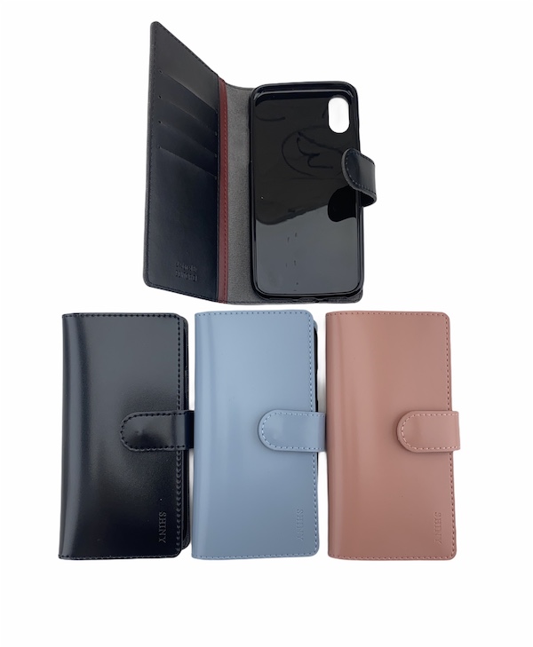 Korean Shiny Diary /w Card Slots | iPhone X/Xs - Black