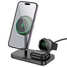 HOCO CQ12 | Joyfull 3-in-1 wireless fast charger - Black