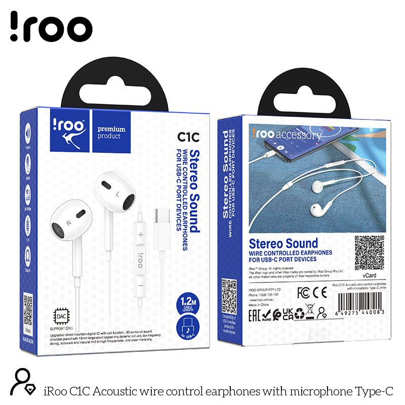 iRoo C1C Digital Earphones | For Type-C