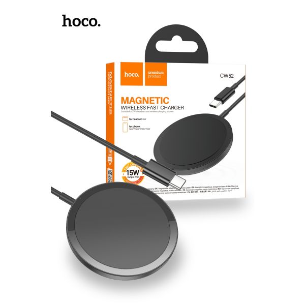 HOCO CW52 | Enjoy magnetic wireless fast charging - Black