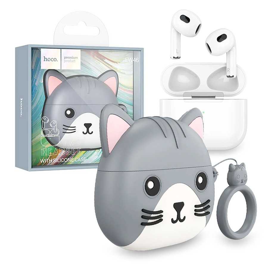 Hoco EW46 True wireless stereo headset - Free Gray Mysterious Cat Case