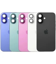 [PT-120] Complete Set Back Glass /w Lens, Bezel, Ring, Metal Plate  | iPhone 16 Plus  - All Colours
