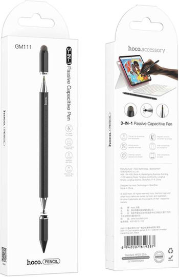 Hoco GM111 Cool dynamic series 3-in-1 passive universal capacitive pen - Black