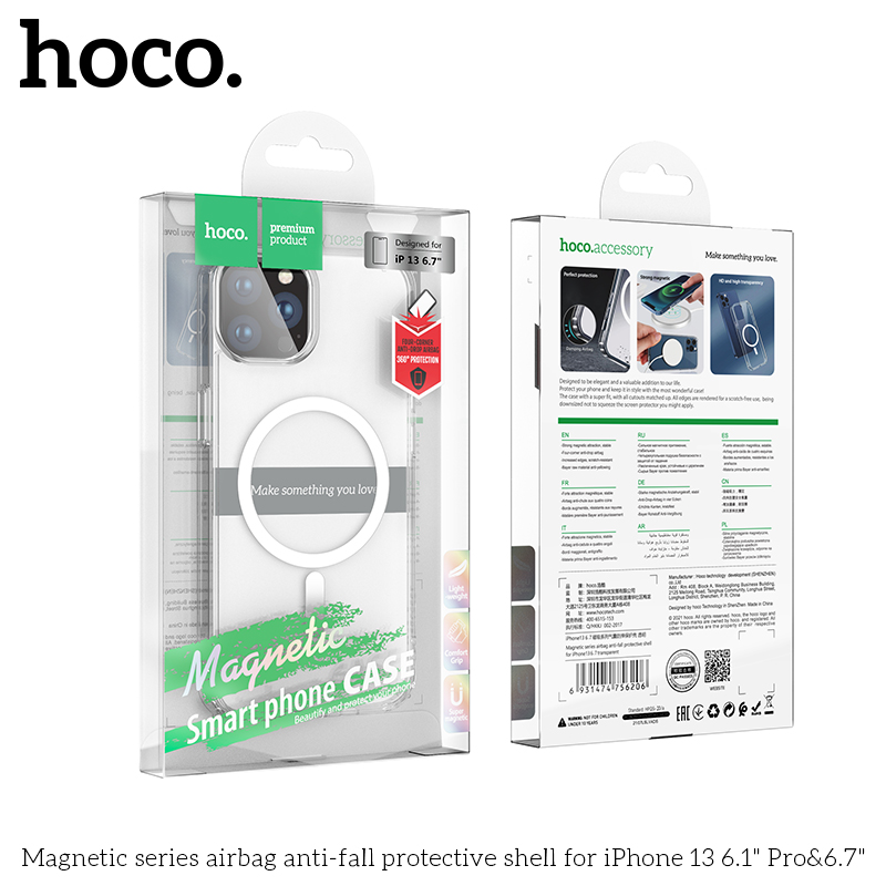 Hoco Magnetic Series | Heavy Duty - iPhone 13 Pro (6.1) - Clear